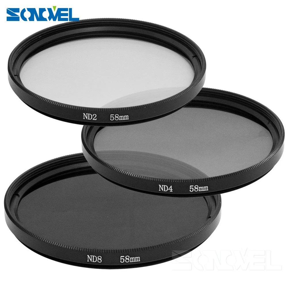 Tanie 49 52 55 58 62 67 72 77 MM UV CPL FLD ND 2 4 8 neutralna gęstość soczewka filtra zestaw + osłona obiektywu + osłona obiektywu + do czyszczenia zestaw do aparatów canon Nikon