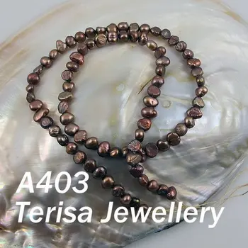 

New Free ShippingA404#AA 4-5mm 16inch Brown Natural Shaper Fresh Water Pearl.10pcs/lot