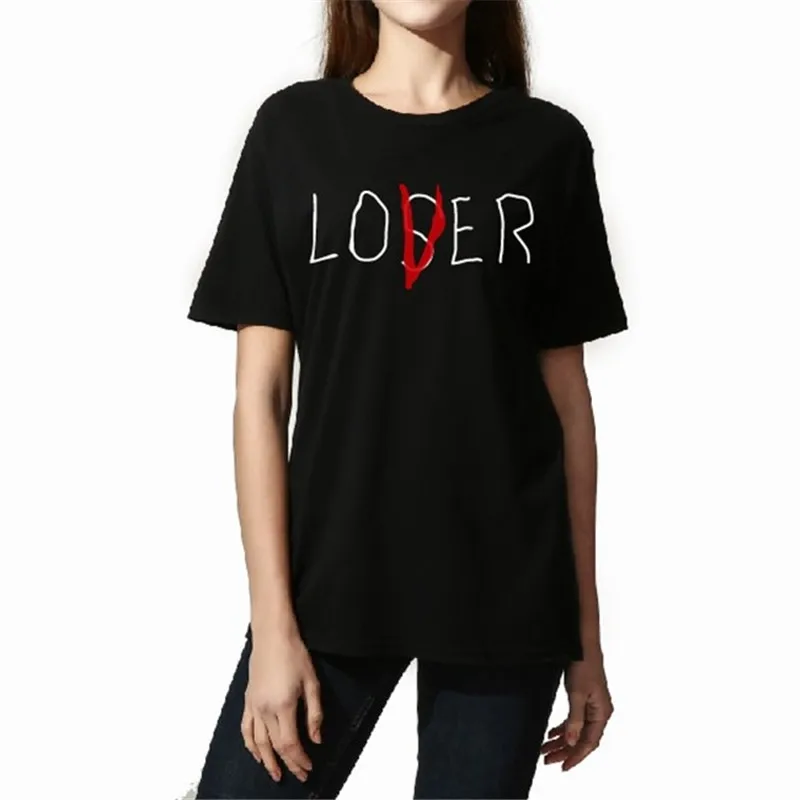 Новинка года. Летняя футболка с надписью «Loser». Футболка с коротким рукавом. Модные женские топы с круглым вырезом. Футболка с коротким рукавом. 11376