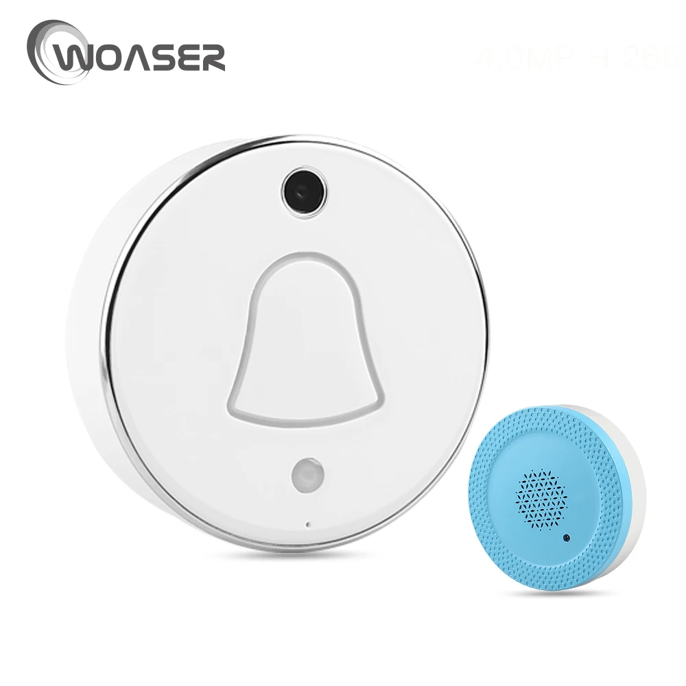 

WOASER 0.3MP HD Design Home Wireless Doorbell White Waterproof Outdoor Transmitter Push Alarm Intelligent Wireless Doorbell