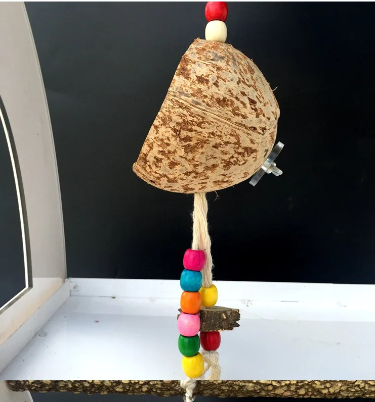 Macaws,Parrots 1 Whiie891203 Bird Toys Parrots Toy,Coconut Shell Bird Nests House Hut Pet Parrot Budgies Hanging Toy Cage Decoration for Parakeets Cockatiels,Conures