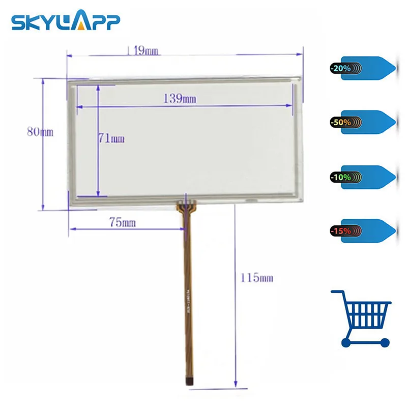 Skylarpu 6 дюймов 149*80 мм 4 провода резистивный сенсорный экран панель s для 149 мм* 80 мм gps дигитайзер панель Ремонт