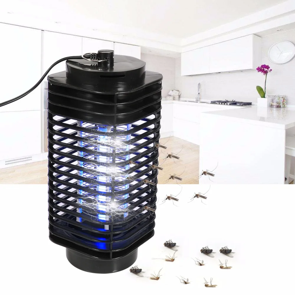 

Electronics Mosquito Killer Trap Moth Fly Wasp Led Night Lamp Bug Insect Light Black Killing Pest Zapper EU Plug