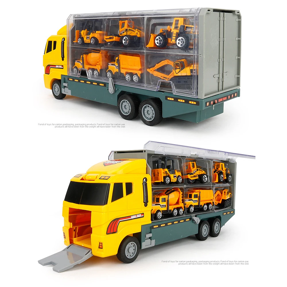 

6Pcs Car Children Tractor Toy Alloy Slide Front Car Educational Dinky Toy Musical Model Car Children Luxury Gift