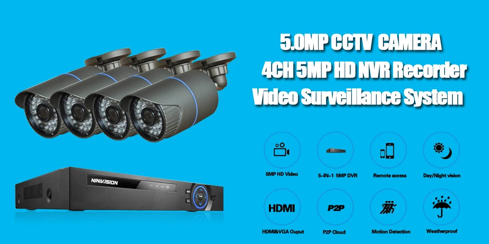 8CH 4MP CCTV Security 4CH POE NVR Kit System 5MP POE Audio Record NVR Outdoor POE IP Camera P2P Video Surveillance Set