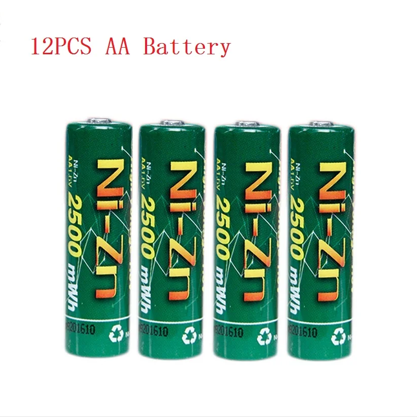 Новое качество 12 шт NiZn Ni-Zn 1,6 V AA 2500mWh аккумуляторная батарея