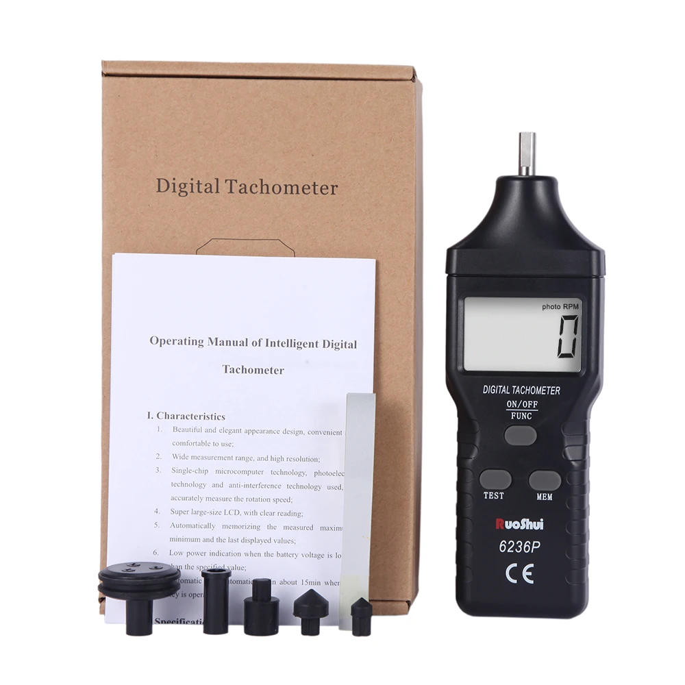 Measurement & Analysis Instruments Tools RuoShui 6236P Digital Laser Tachometer Digital