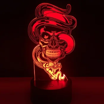 

Halloween Skull Domineering Dragon 7 Color Change Atmosphere Night Light Desk Table Bedroom Home Decor Child Kids Toys Xmas lamp