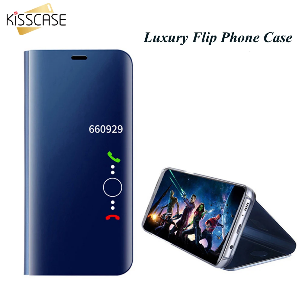

KISSCASE Flip Mirror Case For Samsung Galaxy Note 8 S8plus Cover Luxury Plating Case For Samsung A3 A5 A7 2017 Galaxy S7 S6 edge