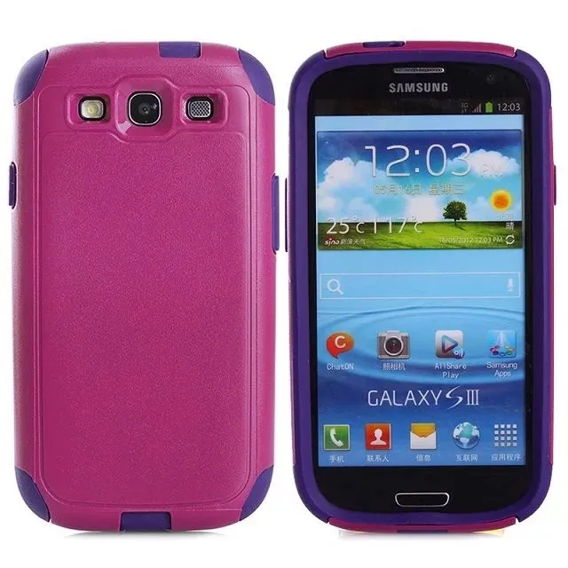 DHL 2 в 1 Гибридный ПК+ ТПУ чехол для Samsung Galaxy S3 i9300, пластиковый чехол для Galaxy SIII i9300 100 шт/партия