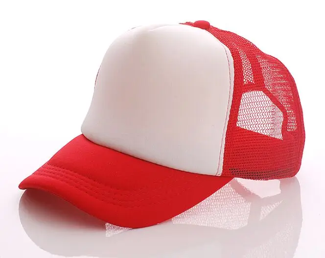 Новинка, 1 шт., OEM ODM, Пользовательский логотип, реклама, дышащая сетка, Snapbacks, Кепка для водителя грузовика, для взрослых, повседневная, регулируемая бейсболка, Gorros - Цвет: Red and white