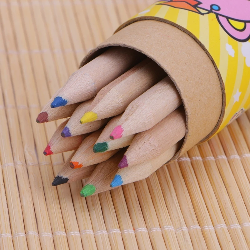 

12 Colors Pencils With Sharpener Cute Box Artist Drawing Painting Sketching