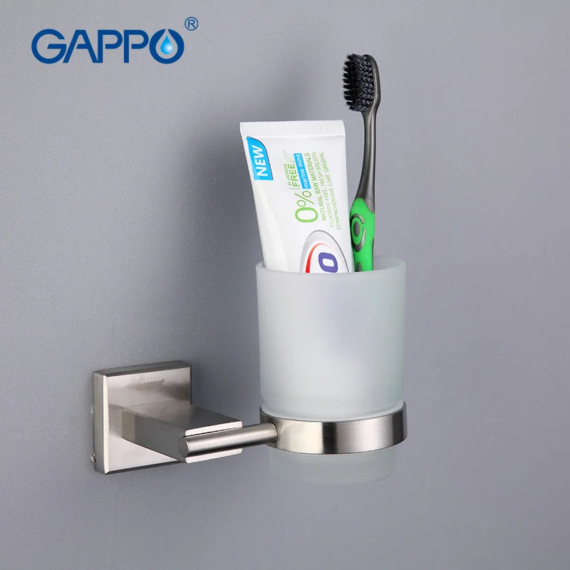 GAPPO 1 set Stainless Steel cup holder Glass cups Wall mount Bathroom ...