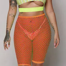 Бикини шорты женские сексуальные с высокой талией сетки ажурные крючком bOBodycon шорты пляжная одежда бикини Купальники нижние шорты