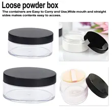 30 г/50 г пластиковый вакуумный свободный горшок для пудры с ситом Портативный косметический ручной баночка для косметики контейнер с черной крышкой