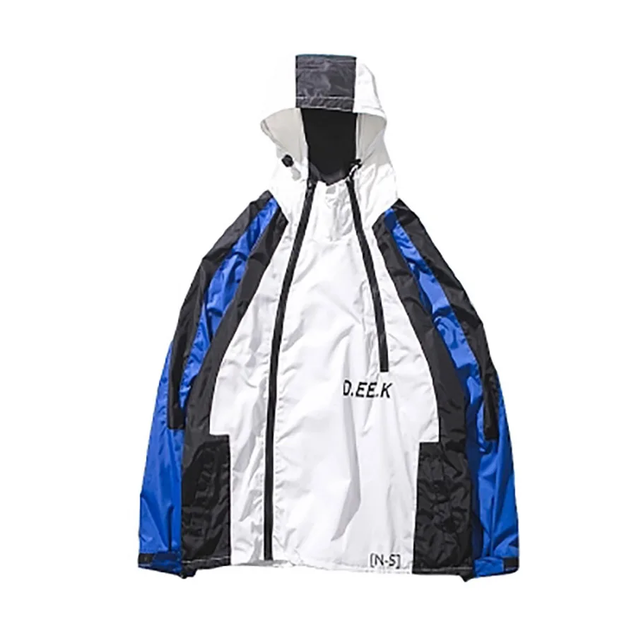 Long Jacket Men Oversized Hip Hop Streetwear College Windbreaker Jacket Anorak Summer Hoodie Korean Fashion Clothing 2019 5J39