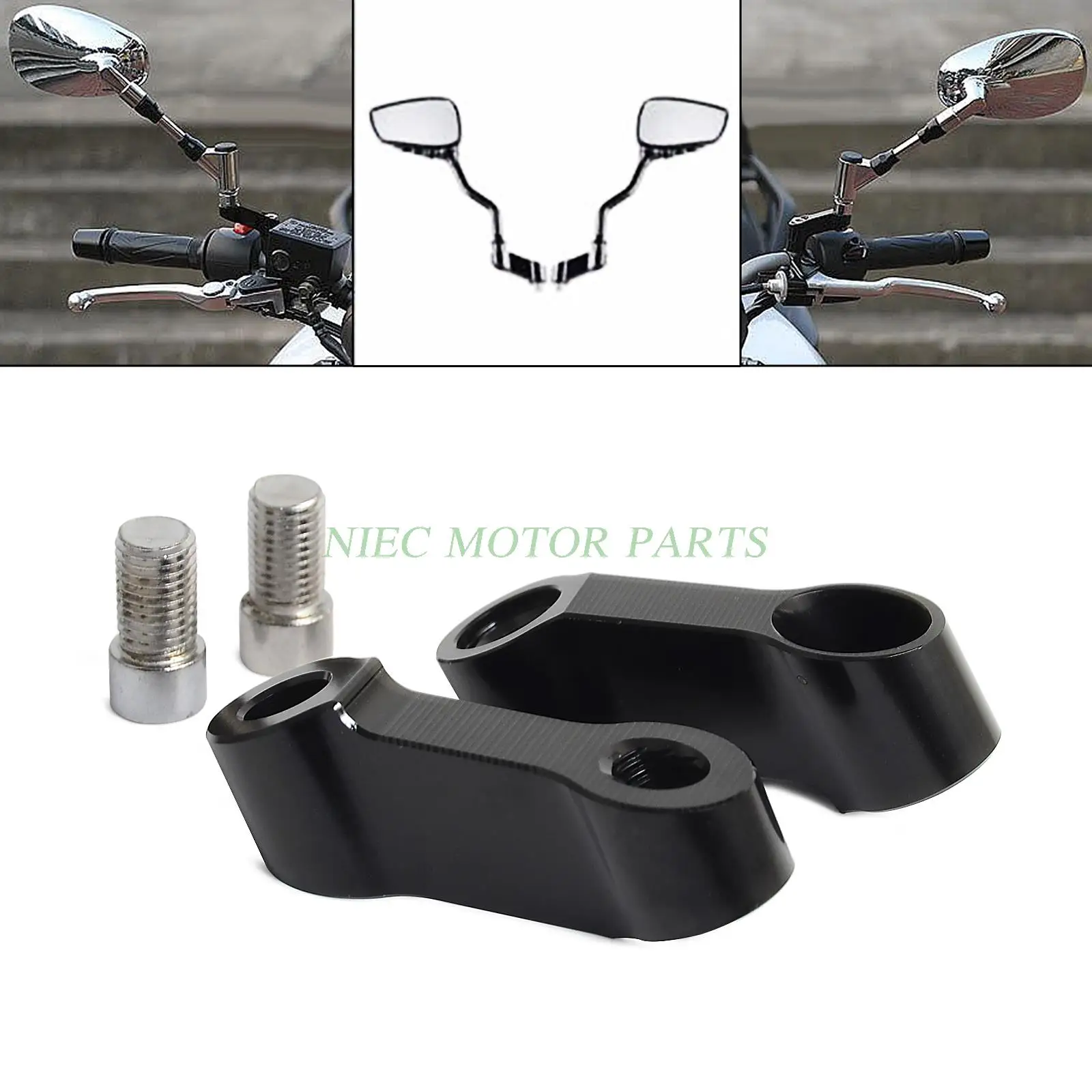 

Universal M10 M8 CNC Aluminum 8mm 10mm Motorcycle Bike Mirror Mount Riser Extender Adapter