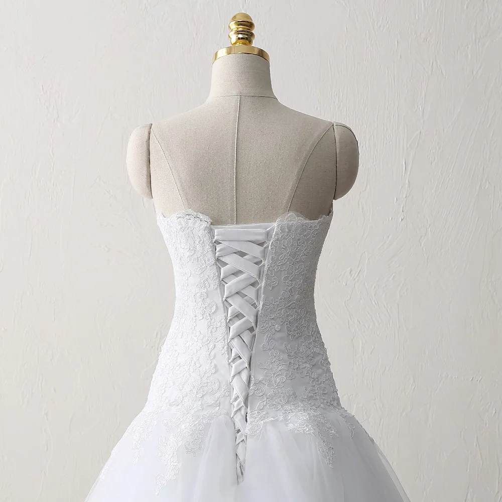 Vestido De Noiva Lace Trouwjurk Gelinlik элегантное А-силуэт Милая Аппликация Тюль свадебное платье