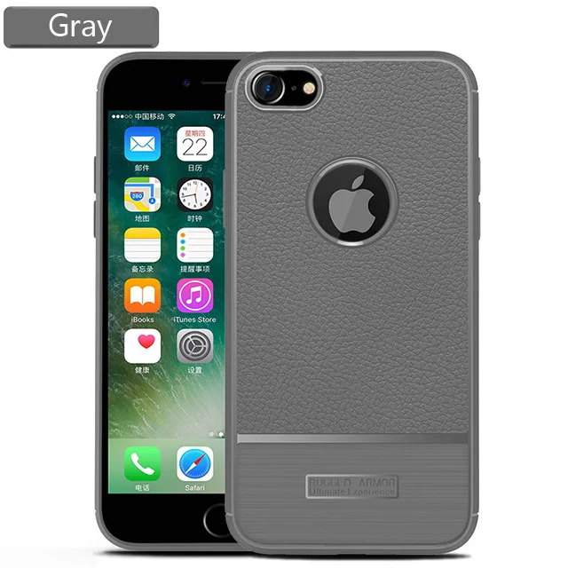 Dizha для iphone 7 Чехол углеродное волокно мягкий силиконовый чехол для iphone 7 plus 4," и 5,5" чехлы для телефонов - Цвет: Серый