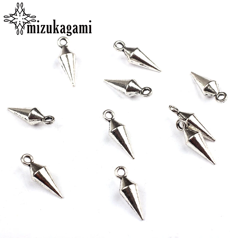 

20pcs/lot 17*6MM Retro Zinc Alloy Silver Tip Needle Spike Charms Pendants For DIY Jewelry Accessories