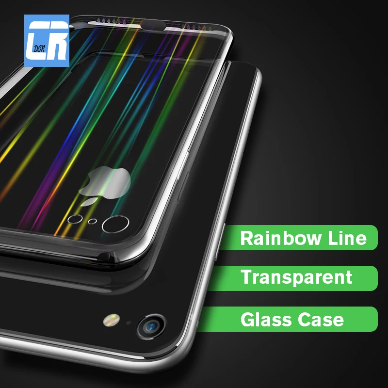 

Fashion Color Transparent Phone Cases for iPhone XR XS MAX Rainbow Back Case Protective Silicone Cover for iPhone 8 7 6 6S Plus