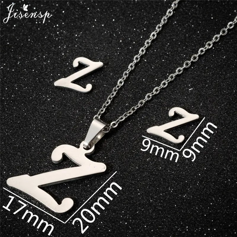 Jisensp, персонализированное A-Z ожерелье с подвеской в виде буквы алфавита, Золотая цепочка, оригинальное ожерелье s, подвески для женщин, ювелирные изделия, Прямая поставка - Окраска металла: Z