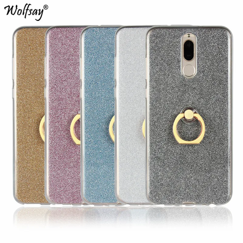 

Luxury Bling Glitter Case Huawei Mate 10 Lite Cover Soft TPU Ring Holder Case Huawei Mate 10 Lite Cover Huawei Nova 2i Maimang 6