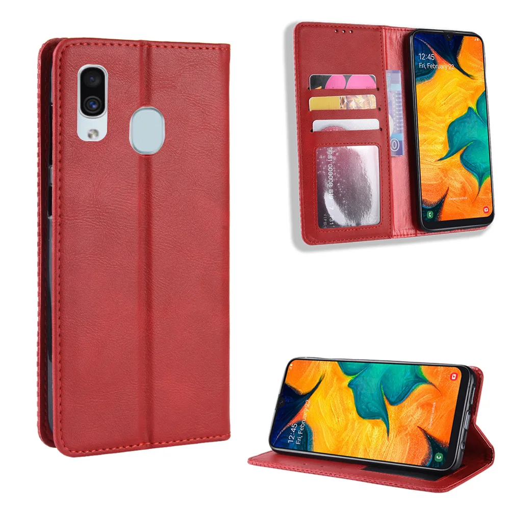 Samsung Galaxy A30 Retro leather flip case_92