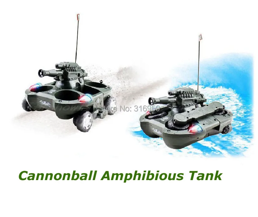 

New Army Amphibious RC Tank Lanuch Cannonball Remote Control 6 Channel Simulation Tank Model electronic Toys