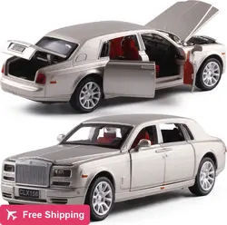 1:32 Rolls-Royce Phantom литой металлический сплав модель автомобиля с отступить Звук Свет для детей игрушки подарки Бесплатная доставка