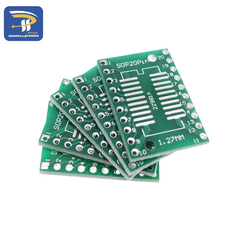 10 шт. SOP20 SSOP20 TSSOP20 к DIP20 Pinboard SMD для DIP адаптер 0,65 мм/1,27 мм до 2,54 мм DIP Pin Шаг печатной платы конвертер