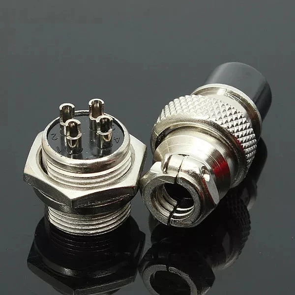 

GX16-4 4-Pin 16mm Male and Female Wire Panel Metal Round Connector Aviation Connector Socket Plug