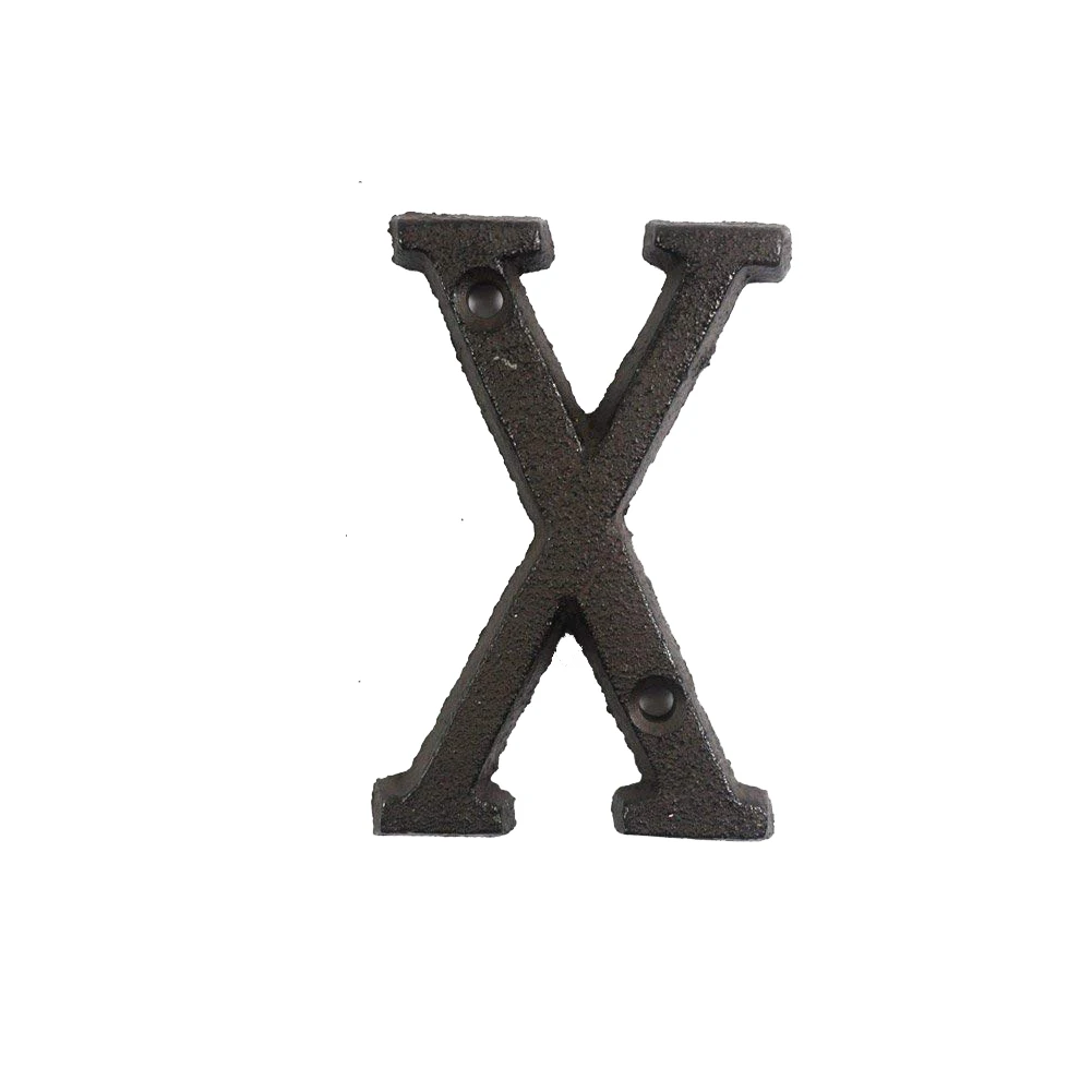 Домашнее украшение самодельная буква символ знак металл, сердечки буквы цифры чугунное украшение дом знак для двери кафе стена - Цвет: X