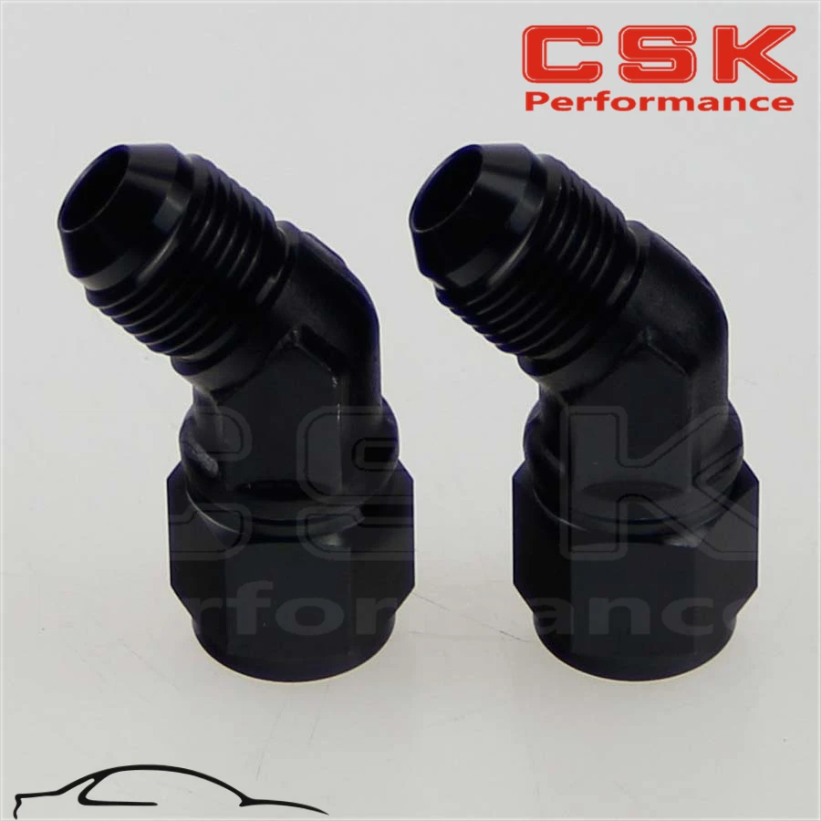 

2PCS Male -6 AN To -6 AN Female 45 Degree Swivel Coupler Union Adapter Fitting