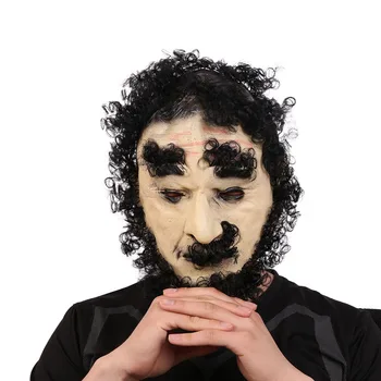 

Realistic Silicone Party Mask For Adults Mask Cosplay Masquerade Party Mask Men Latex Black White Hair