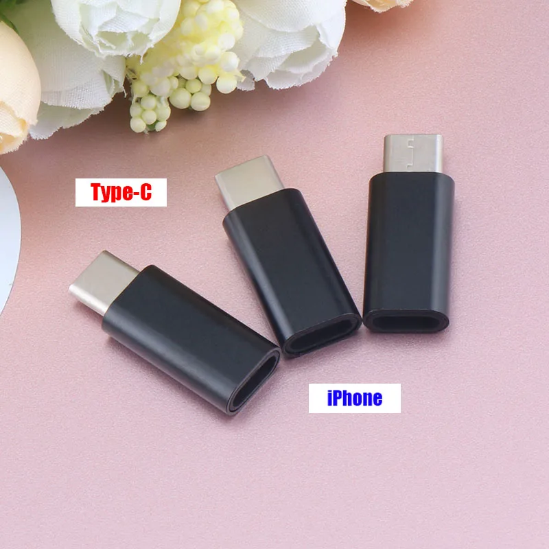 3 шт. для iPhone type-C USB 3,0 адаптер для Micro USB для iPhone Android кабель для передачи данных конвертер type-C на 8 pin адаптер для зарядки - Цвет: Белый