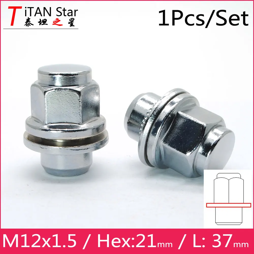 1 шт. гайки для колес M12x1.5 5 с шайбой подходят toyota Lexus серии rav4 гайка шин Corolla Crown Pardo