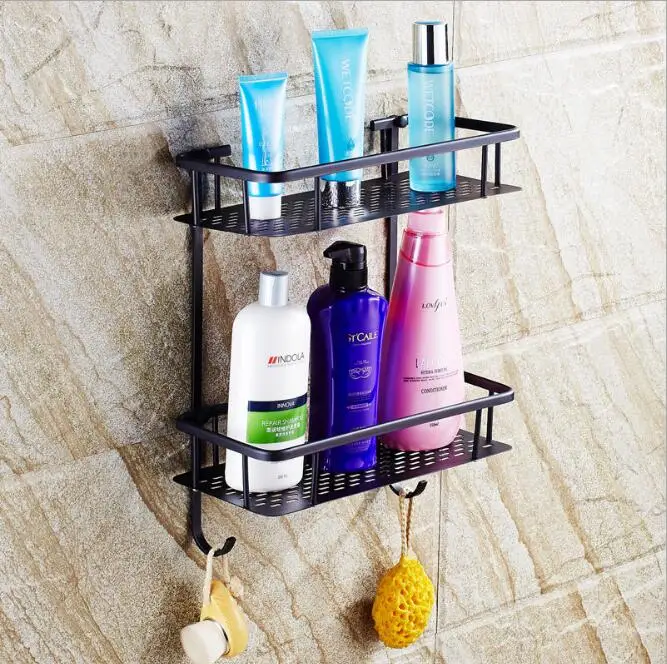 New Arrivals Antique Black Oil Square Soap Holder Dual Tier bathroom