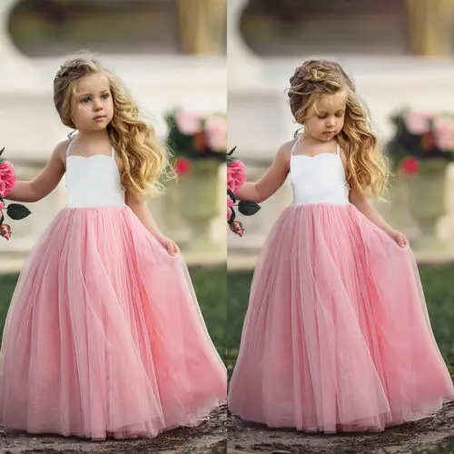 Summer Newborn Baby Girls Button Bow Lace Net Yarn Princess Tutu Dress Clothes
