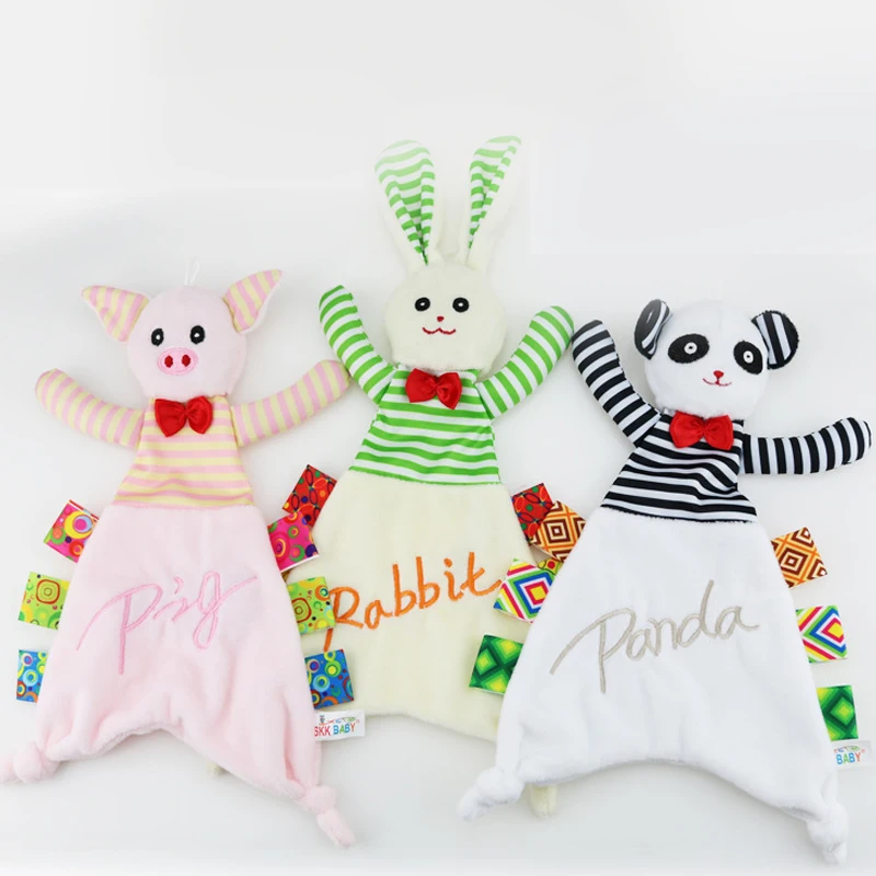 

Multi-Function Animal Label Appease Towel Rabbit Pig Panda Pattern Baby Interactive Baby Saliva Towel 0-1 Year Old Gift