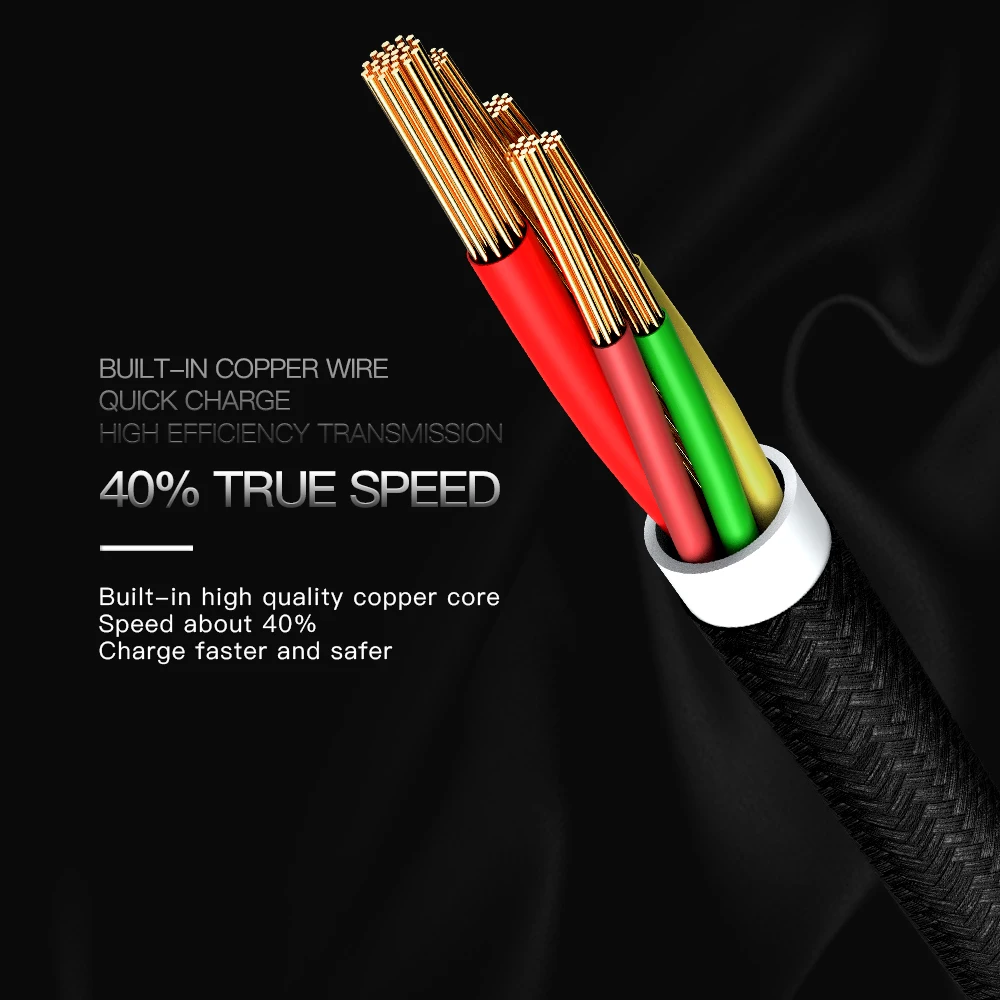 KEYSION المصغّر USB كابل 2a النايلون سريع تهمة USB كابل بيانات لسامسونج Xiaomi LG اللوحي شاحن هاتف محمول يعمل بنظام تشغيل أندرويد USB كابل شحن