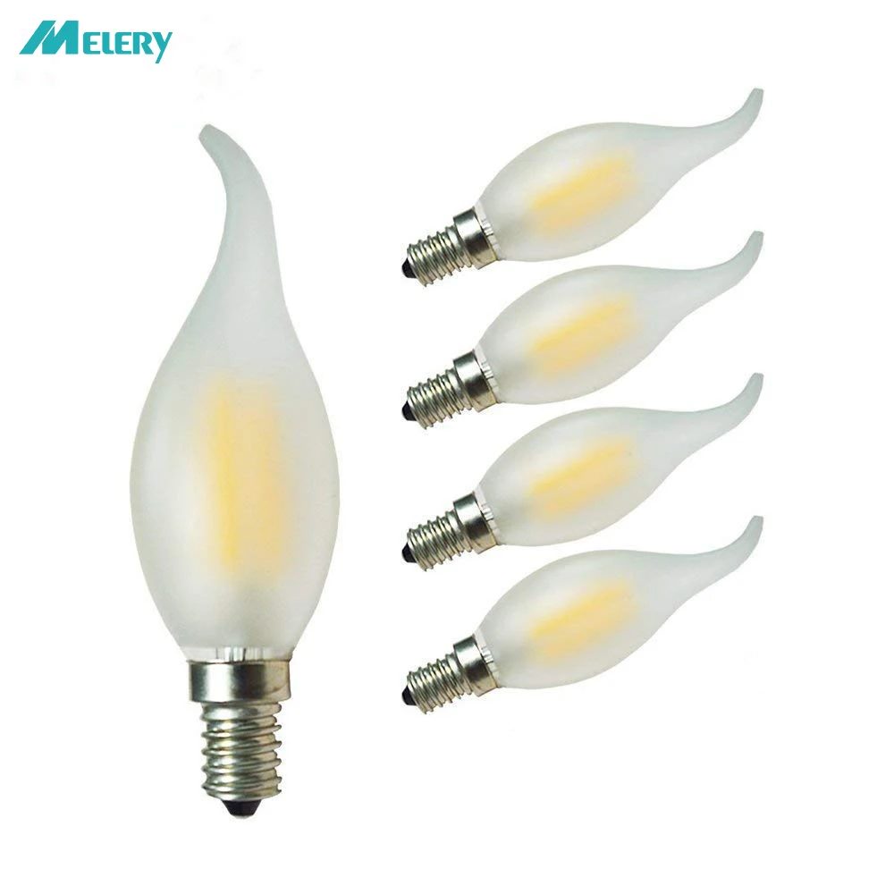 360 Degree Beam Angle 450Lm Non-Dimmable LED Light Bulb Small Edison Screw Candle Light Bulbs 40W Equivalent 10-Pack E14 LED Candle Filament Bulbs 4W,Warm White 2700K Candelabra E14 SES Bulb