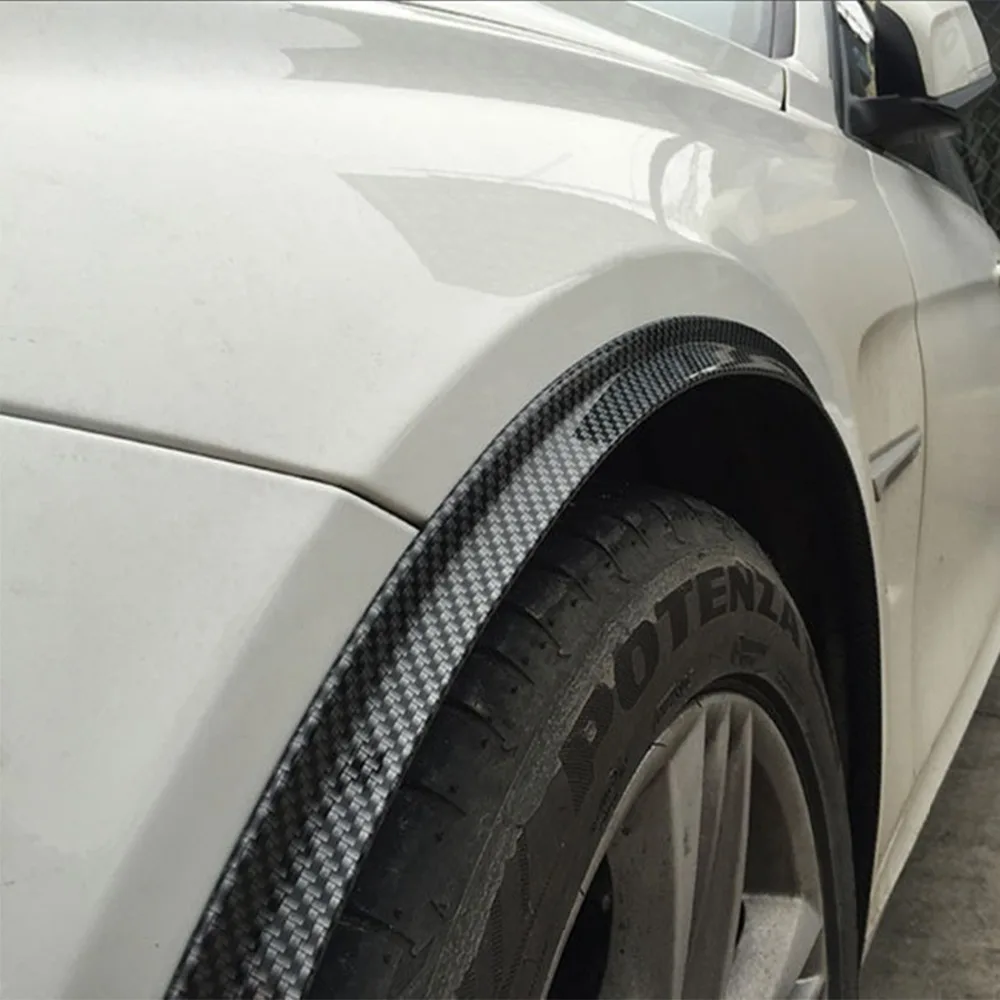 

1/2PCS Car Fender Wheel Tire Edge Eyebrow Carbon Stickers For Ford Focus 2 3 Fiesta Mondeo Kuga Kia Rio Ceed Sportage 2017 150CM