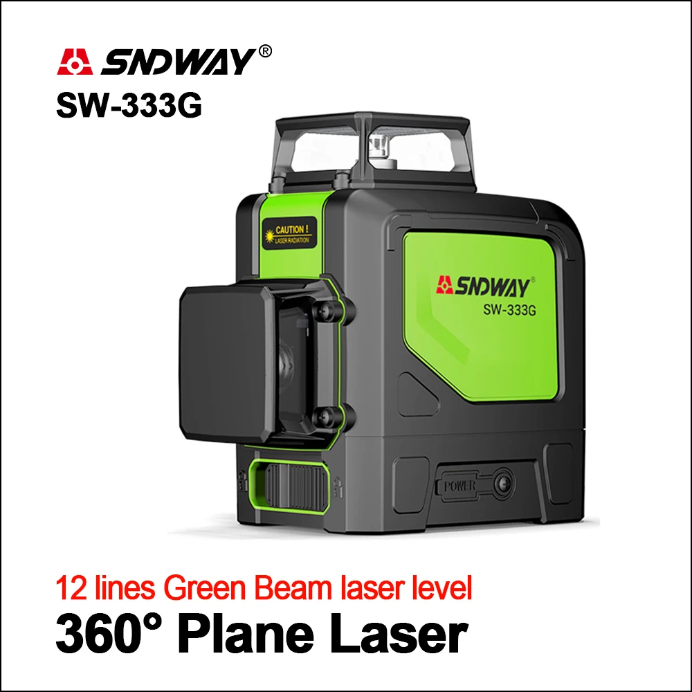 Лазер sndway Levels зеленый лазерный уровень 360 градусов 3D наливные Вертикальные Горизонтальные роторные лазеры 12 линий SW-333G лазерный уровень - Цвет: SW-333G