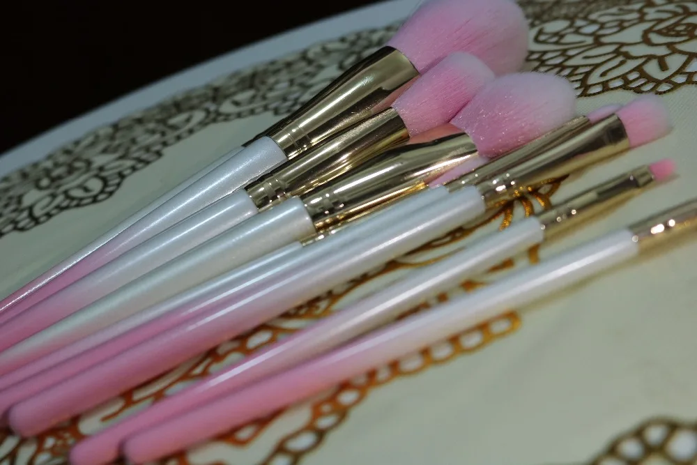 Профессиональный 9 шт. розовый градиентный набор кисточек для макияжа Высокое качество красота основа для макияжа пудра Румяна косметический набор инструментов
