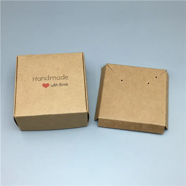 1 set 6.5x6.5x3cm Various colors kraft paper airbox necklace/pendant display box DIY jewelry box free shipping - Color: c1