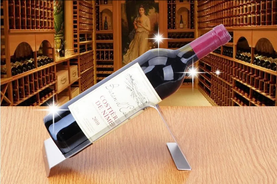 Простой прямоугольный нержавеющей стали необычный стеллаж для вина европейские Держатели вина бара