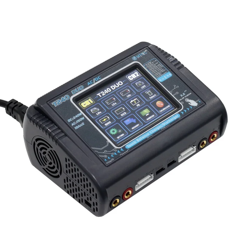  HTRC T240 DUO AC 150W DC 240W 10A Smart Screen Dual Channel Battery Balance Charger Discharger For  - 32941989959