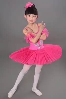 Новинка; детское белое балетное платье с Лебединым озером; Профессиональный Балетный костюм-пачка; детское балетное платье; блинное платье-пачка для девочек - Цвет: Розовый