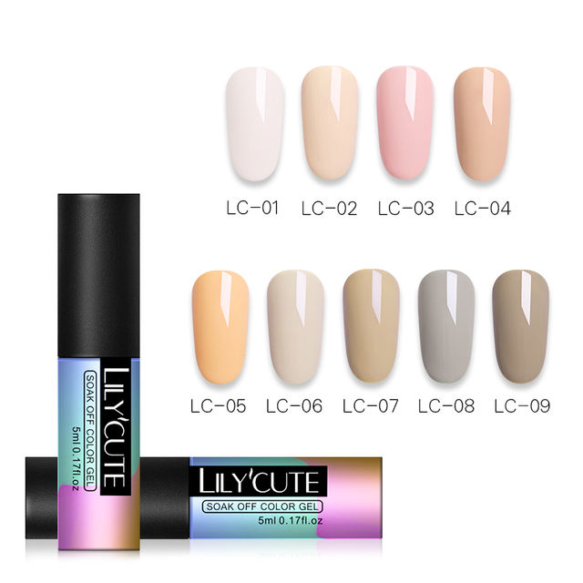 LILYCUTE Soak Off UV 5ML Grey Series Pure Nail Color Gel